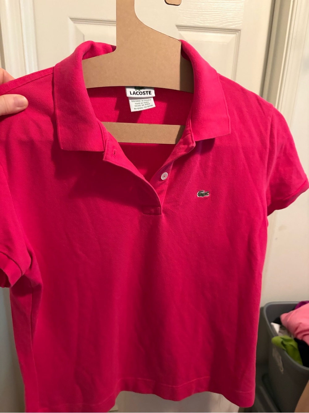 Lacoste Women's fushia pink Polo Shirt size 44 $135